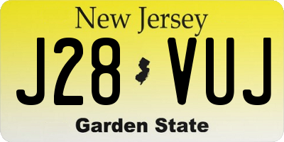NJ license plate J28VUJ