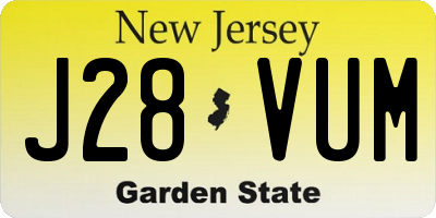 NJ license plate J28VUM