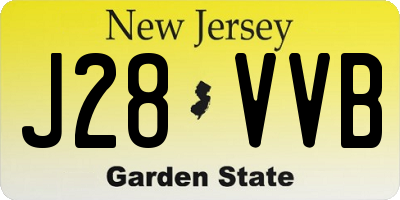 NJ license plate J28VVB
