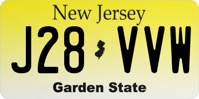 NJ license plate J28VVW