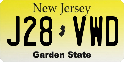 NJ license plate J28VWD