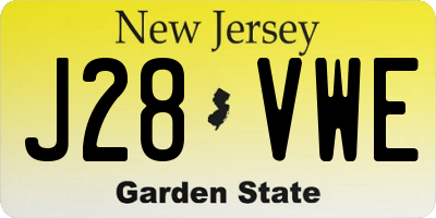 NJ license plate J28VWE