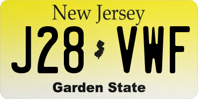 NJ license plate J28VWF