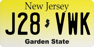 NJ license plate J28VWK
