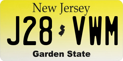 NJ license plate J28VWM