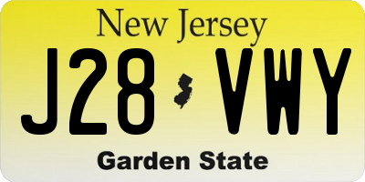 NJ license plate J28VWY