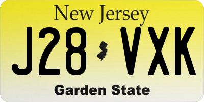 NJ license plate J28VXK