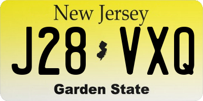 NJ license plate J28VXQ