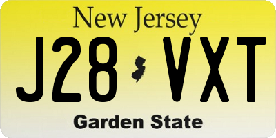 NJ license plate J28VXT