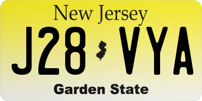 NJ license plate J28VYA