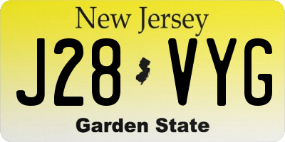 NJ license plate J28VYG