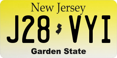 NJ license plate J28VYI