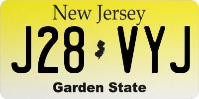 NJ license plate J28VYJ