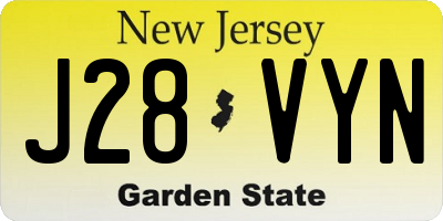 NJ license plate J28VYN