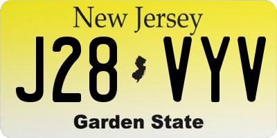 NJ license plate J28VYV