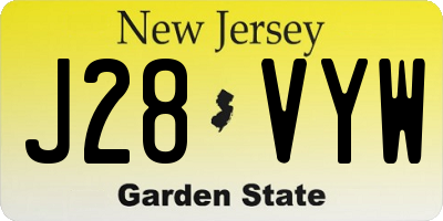 NJ license plate J28VYW