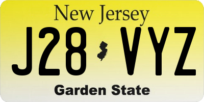 NJ license plate J28VYZ