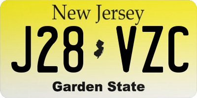 NJ license plate J28VZC