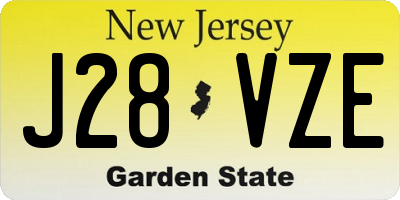 NJ license plate J28VZE