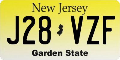 NJ license plate J28VZF