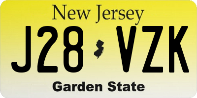 NJ license plate J28VZK