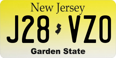 NJ license plate J28VZO