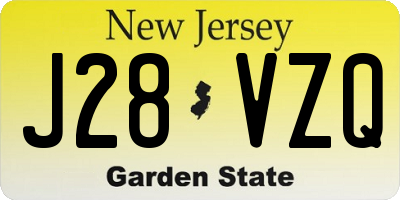 NJ license plate J28VZQ