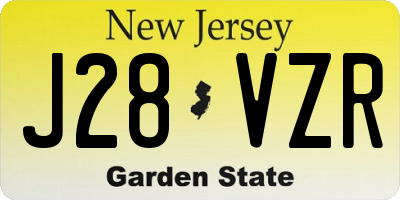 NJ license plate J28VZR