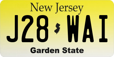 NJ license plate J28WAI