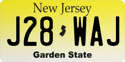 NJ license plate J28WAJ