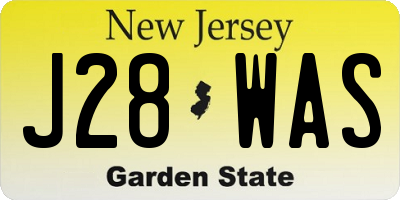 NJ license plate J28WAS