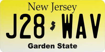 NJ license plate J28WAV