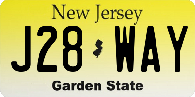 NJ license plate J28WAY