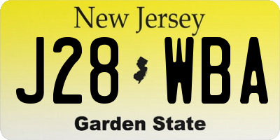 NJ license plate J28WBA