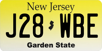 NJ license plate J28WBE