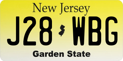 NJ license plate J28WBG