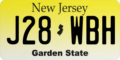NJ license plate J28WBH