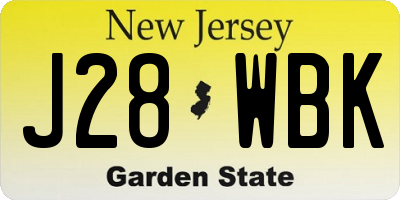 NJ license plate J28WBK