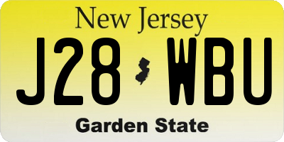 NJ license plate J28WBU