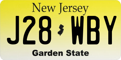 NJ license plate J28WBY
