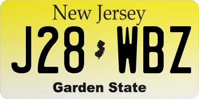 NJ license plate J28WBZ