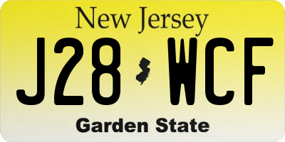 NJ license plate J28WCF