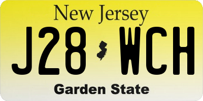NJ license plate J28WCH