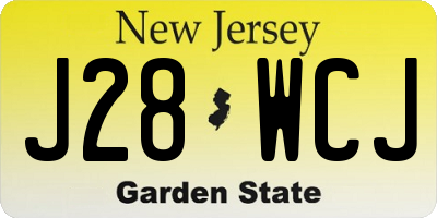 NJ license plate J28WCJ