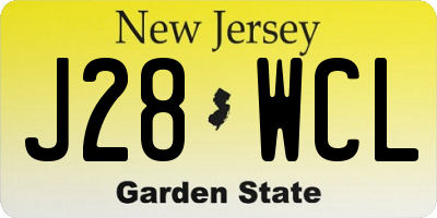 NJ license plate J28WCL