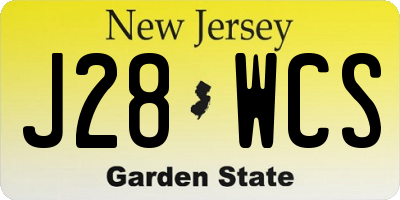 NJ license plate J28WCS