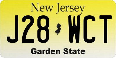 NJ license plate J28WCT