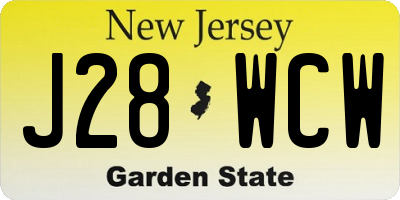 NJ license plate J28WCW