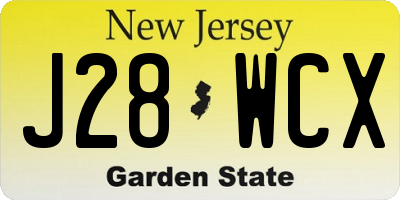 NJ license plate J28WCX