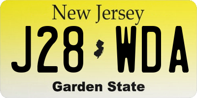 NJ license plate J28WDA